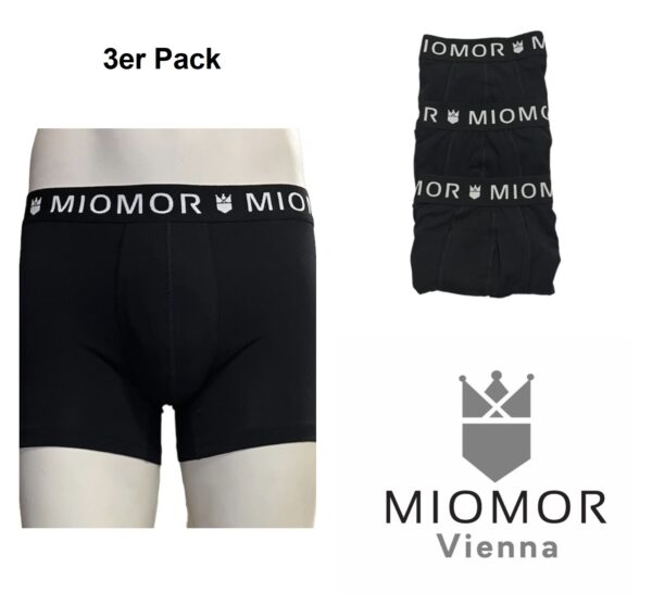 Herren Boxershorts, 3er Pack, Baumwolle, Schwarz - Image 2